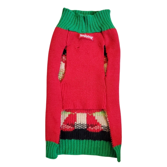 SIMPLY DOG Red Reindeer Christmas Holiday Dog Sweater Pet Costume‎ MEDIUM - Picture 2 of 8